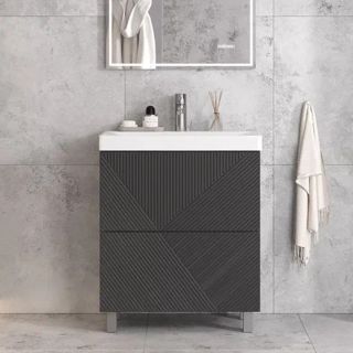 Тумба под раковину напольная Velvex Edge tn.EDG.9696.70.2Y графит, 70 см